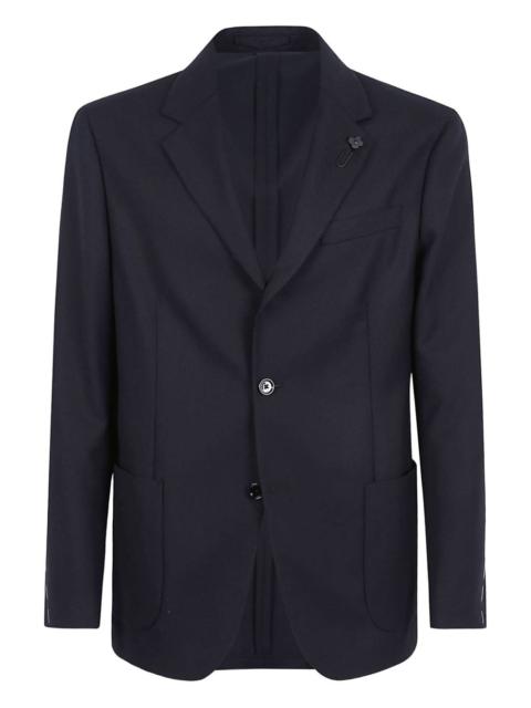 LARDINI flower clip-detail wool blazer