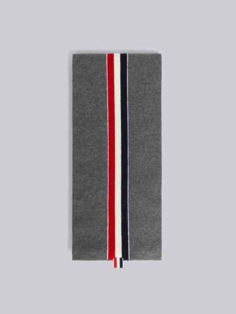 Thom Browne Medium Grey Jersey Stitch Superfine Merino Wool Intarsia Stripe Scarf