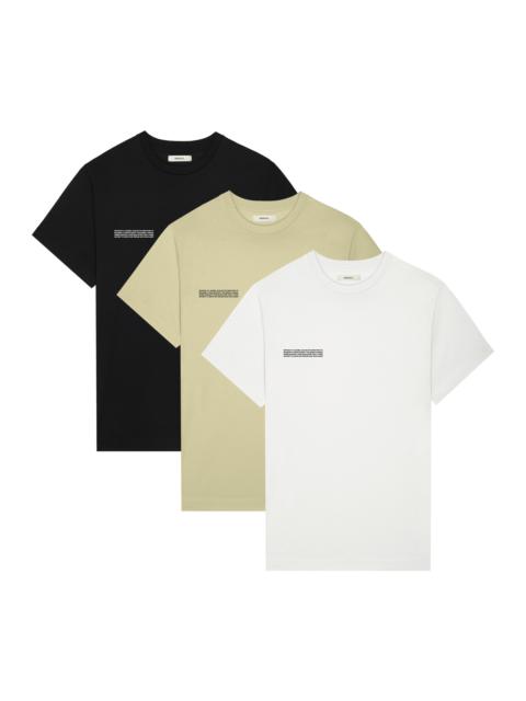 PANGAIA Womens 365 Lightweight T-shirt Bundle - Black / White / Travertine Beige
