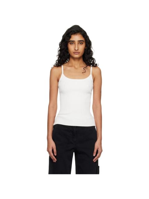 courrèges White Reedition Rib Knit Tank Top