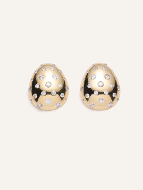 MAGDA BUTRYM Long earrings in gold with crystals