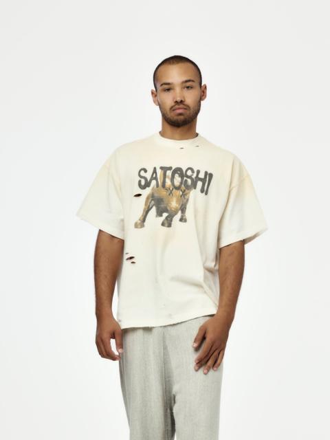 SATOSHI NAKAMOTO WALL STREET TEE (DIRTY WHITE)