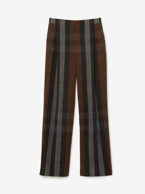 Check Cotton Blend Tailored Trousers