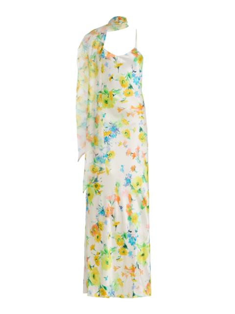 RODARTE Floral-Printed Satin Slip Gown multi