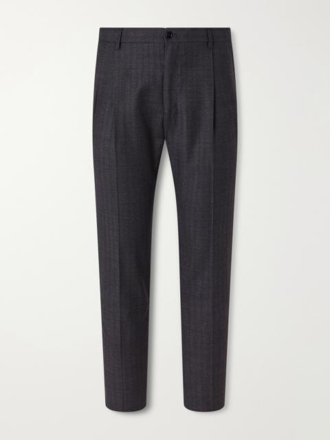 Dolce & Gabbana Straight-Leg Pleated Pinstriped Virgin Wool Trousers