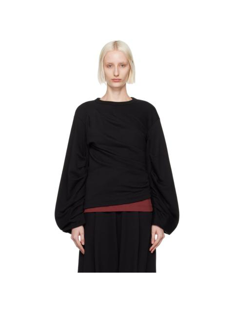 Dries Van Noten Black Pleated Sweatshirt