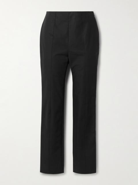 CAROLINA HERRERA Emilie Cotton-blend Slim-leg Pants