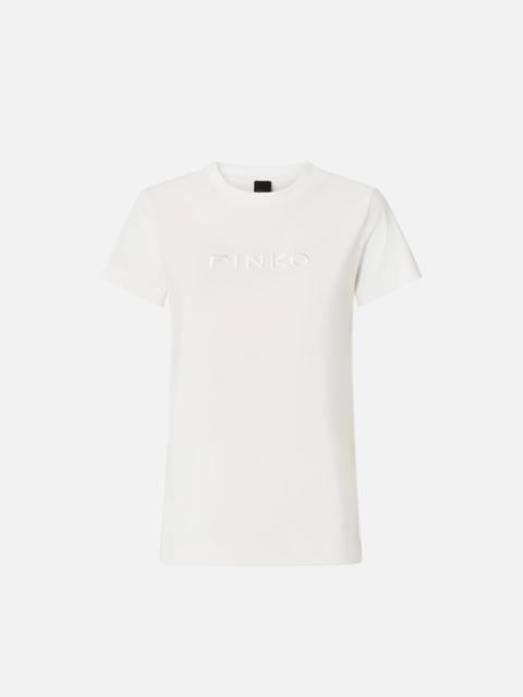 PINKO T-SHIRT WITH PINKO LOGO EMBROIDERY