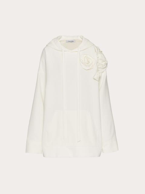 Valentino VALENTINO ROSE BLOSSOM HOODIE IN TECHNO CADY