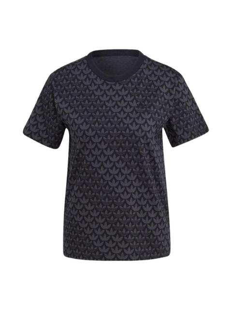 adidas (WMNS) adidas Trefoil Monogram Tee 'Black' II3180