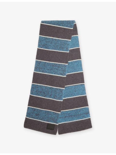 Paul Smith Striped Logo-Embroidered Wool and Mohair Scarf