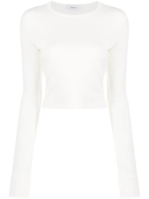 WARDROBE.NYC x Hailey Bieber HB ribbed-knit cropped T-shirt