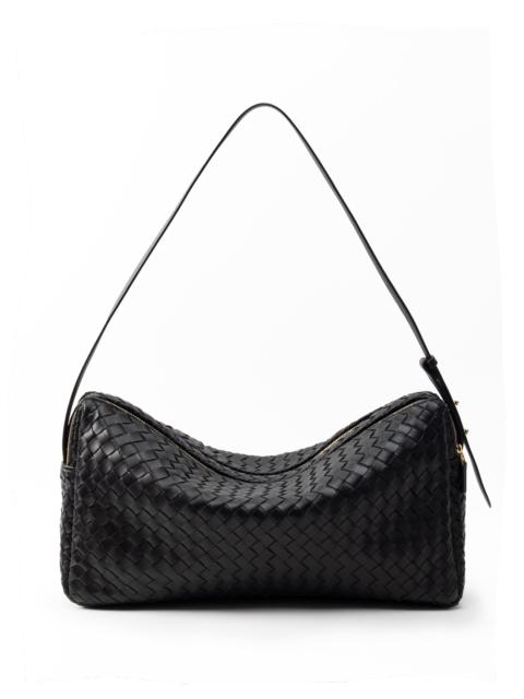 Elleme Trousse Large Woven Leather Black