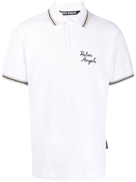 Palm Angels logo-embroidered polo shirt