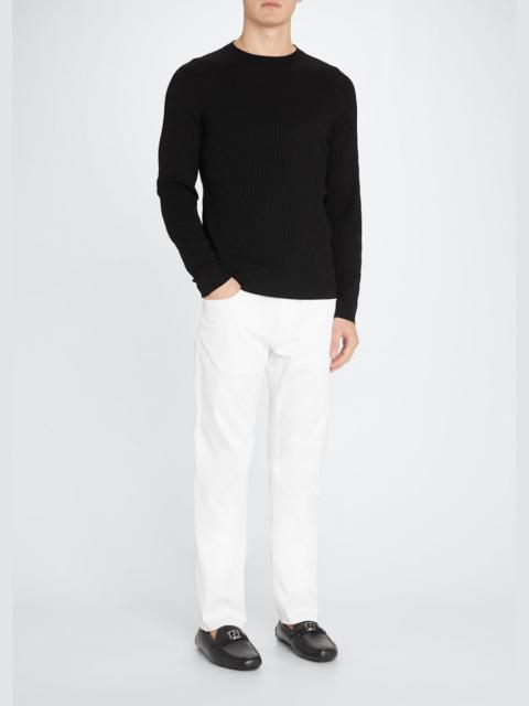 GIORGIO ARMANI Men's Five-Pocket Solid Cotton-Stretch Pants