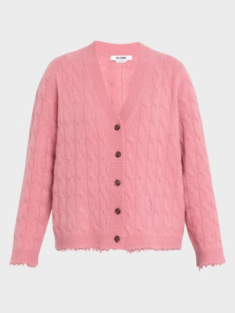 RE/DONE Cashmere Cable-Knit Cardigan