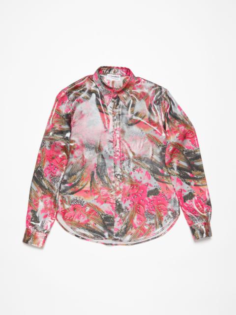 Acne Studios Button-up shirt foil print - Pink multicolor