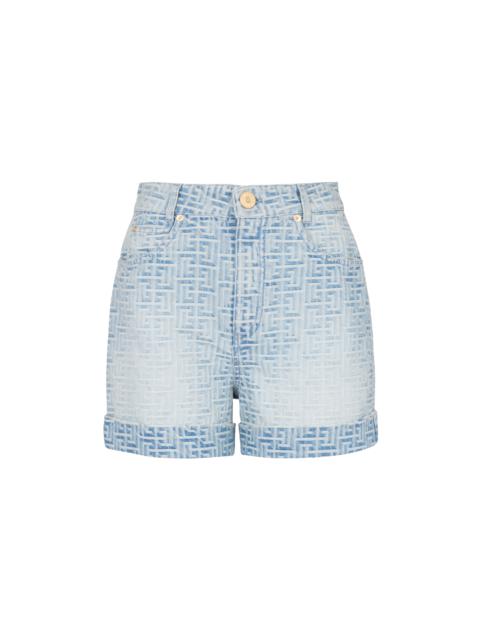 Balmain Monogram denim short