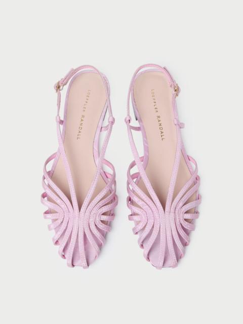 LOEFFLER RANDALL Devon Pink Moiré Slingback Sandal