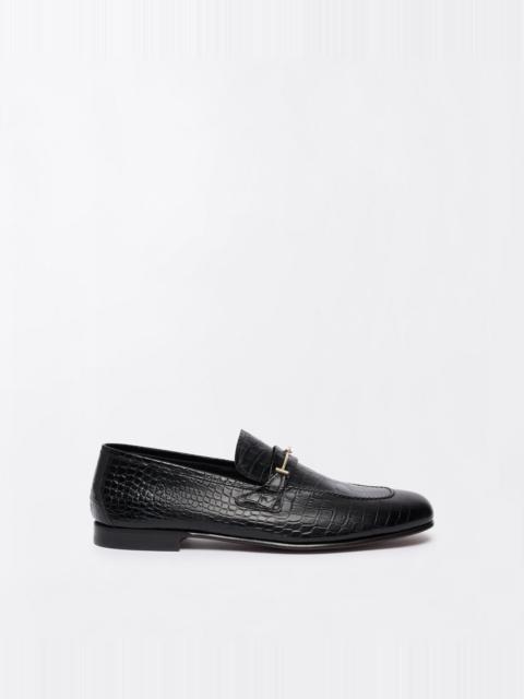 TOM FORD SOFT PRINTED ALLIGATOR DOUBLE T HARDWARE GIGI LOAFER