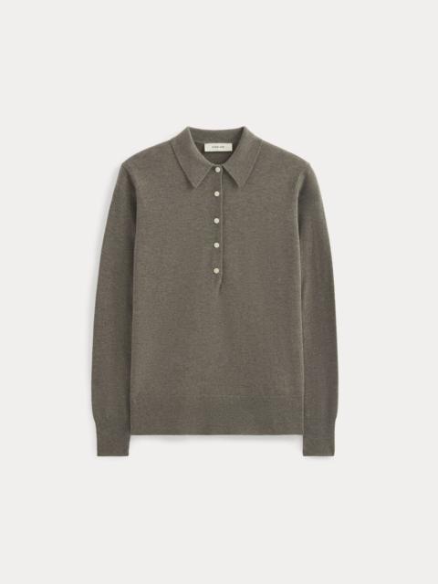 EVERLANE OVERSIZED POLO SWEATER IN COTTON MERINO