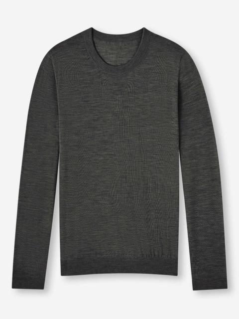Derek Rose Men's Sweater Orson Merino Wool Charcoal