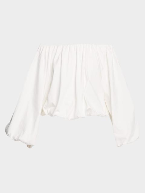 DOROTHEE SCHUMACHER Soft Volume Blouson-Sleeve Cotton Shirt