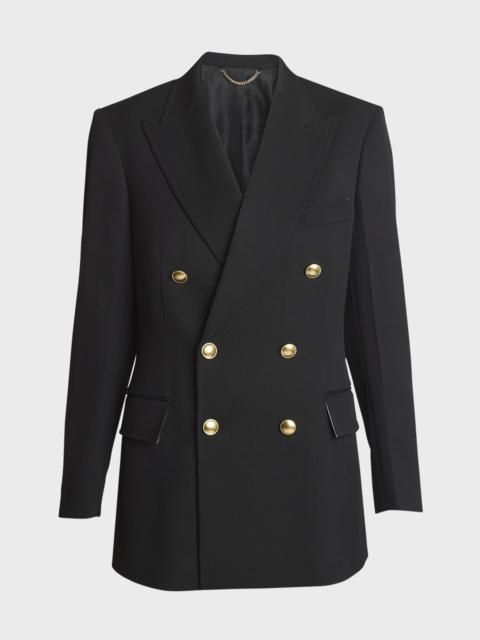 Victoria Beckham Golden-Button Double-Breasted Jacket
