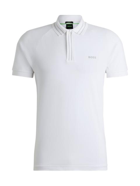 BOSS STRETCH-COTTON POLO SHIRT WITH STRIPES AND LOGO