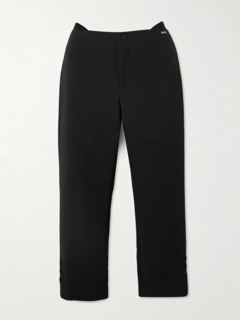 Victoria Beckham Cropped crepe flared pants Black