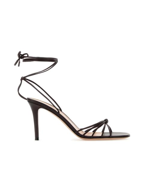 Gianvito Rossi Plum Nappa Leather Gwyneth Sandals