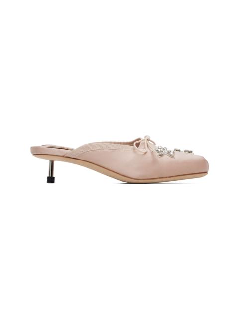 Simone Rocha Pink Embellished Pointe Mule Heels