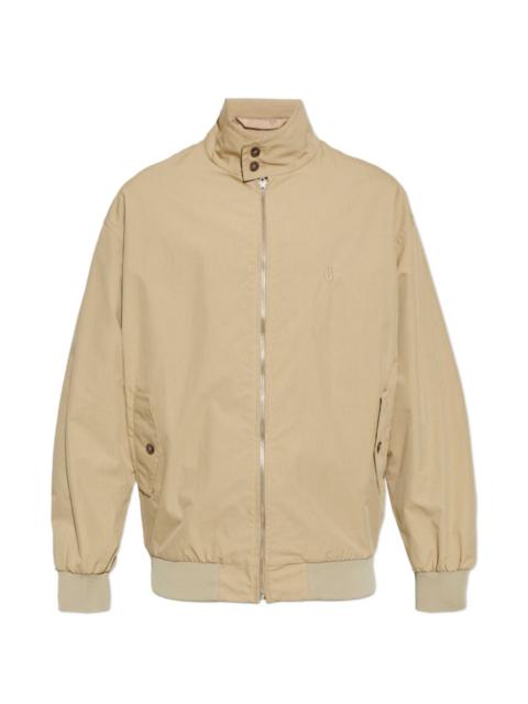 MM6 Maison Margiela embroidered-logo zip-up cotton jacket