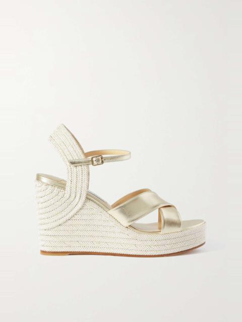 Dellena 100 metallic leather espadrille wedge sandals