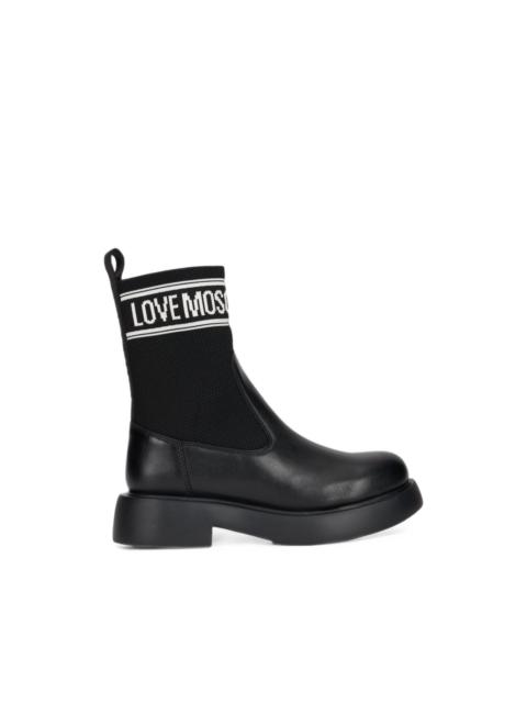 Moschino logo-print sock-style boots