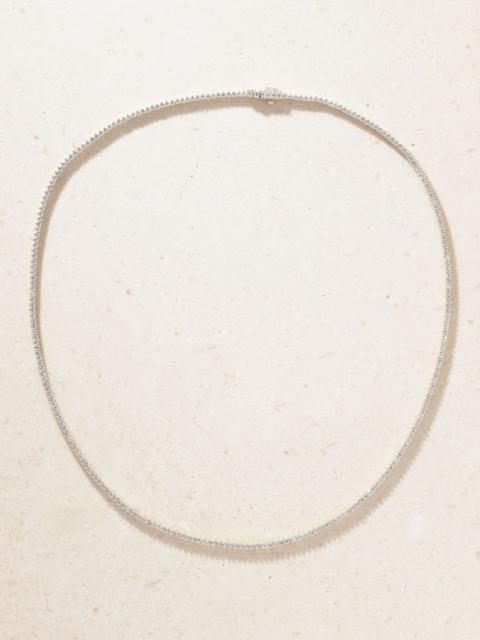 STONE AND STRAND The Essential Dainty 14-karat white gold diamond tennis necklace Gold