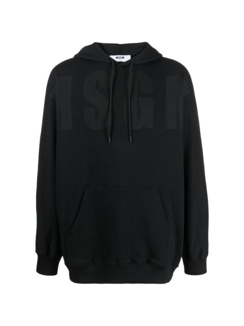 logo-print cotton hoodie
