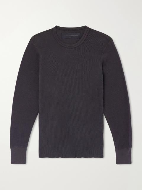 aaron levine Waffle-Knit Cotton Sweater