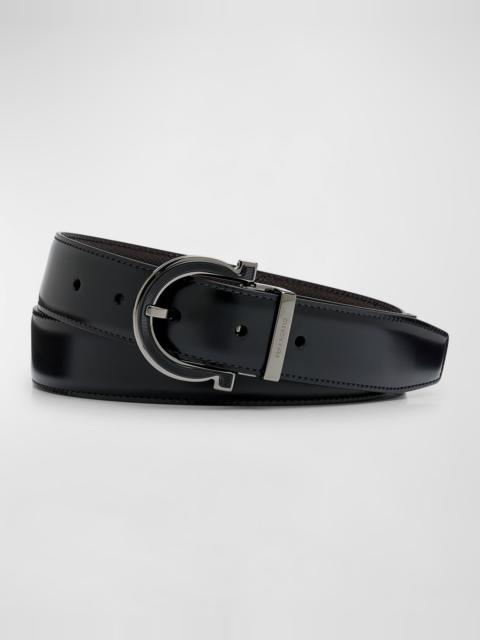 FERRAGAMO Men's Reversible Gancio-Buckle Leather Belt