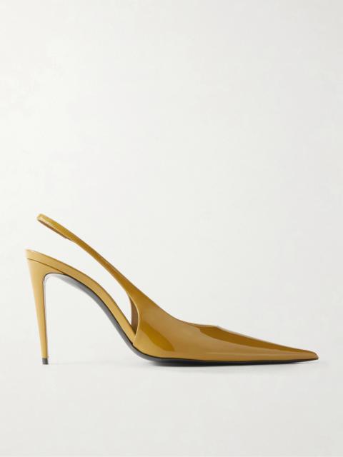 SAINT LAURENT Guermantes Patent-leather Slingback Pumps
