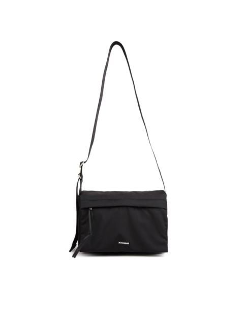 Jil Sander embossed adjustable leather messenger bag