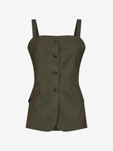Max Mara Glen checked wool top