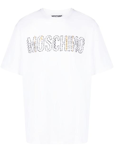 Moschino embroidered-logo cotton T-shirt