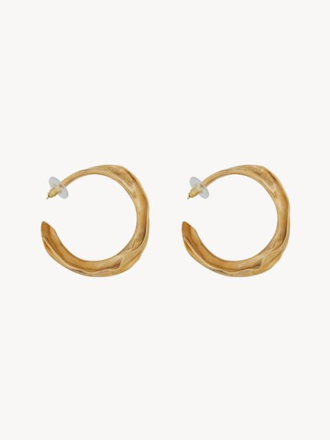 SAINT LAURENT TEARDROP HOOP EARRINGS IN METAL | ysl | REVERSIBLE
