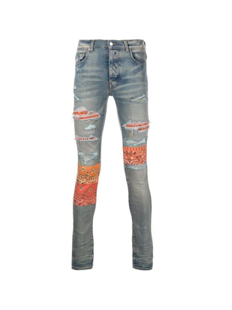 AMIRI Bandana Artpatch skinny jeans