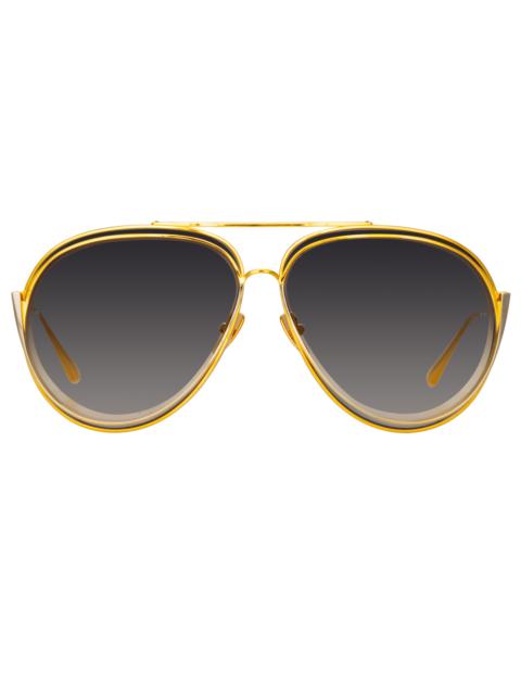 FRANCISCO AVIATOR SUNGLASSES IN YELLOW GOLD