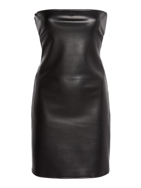 courrèges Cut-Out Faux-Leather Lingerie Dress black