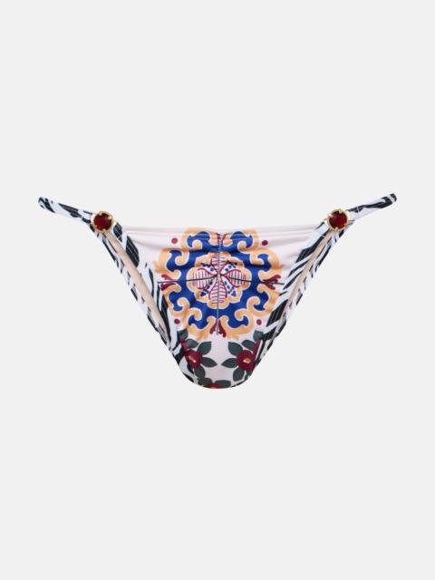 BANANHOT Pracy embellished printed bikini bottoms