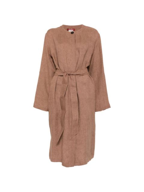 Max Mara Lembo belted long-sleeve midi dress