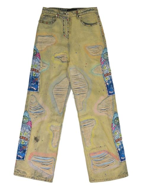 WHO DECIDES WAR distressed jeans